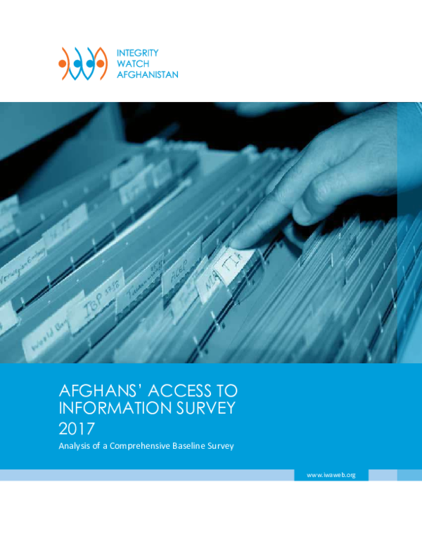 (PDF) AFGHANS' ACCESS TO INFORMATION SURVEY 2017 Analysis of a ...