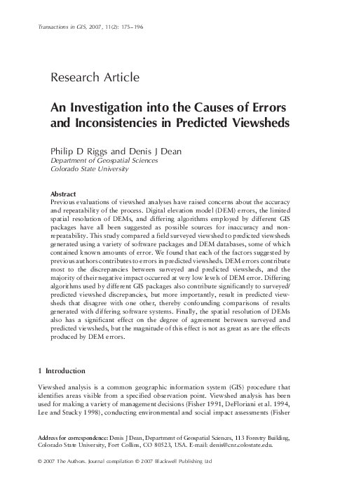 (PDF) An Investigation into the Causes of Errors and Inconsistencies in ...