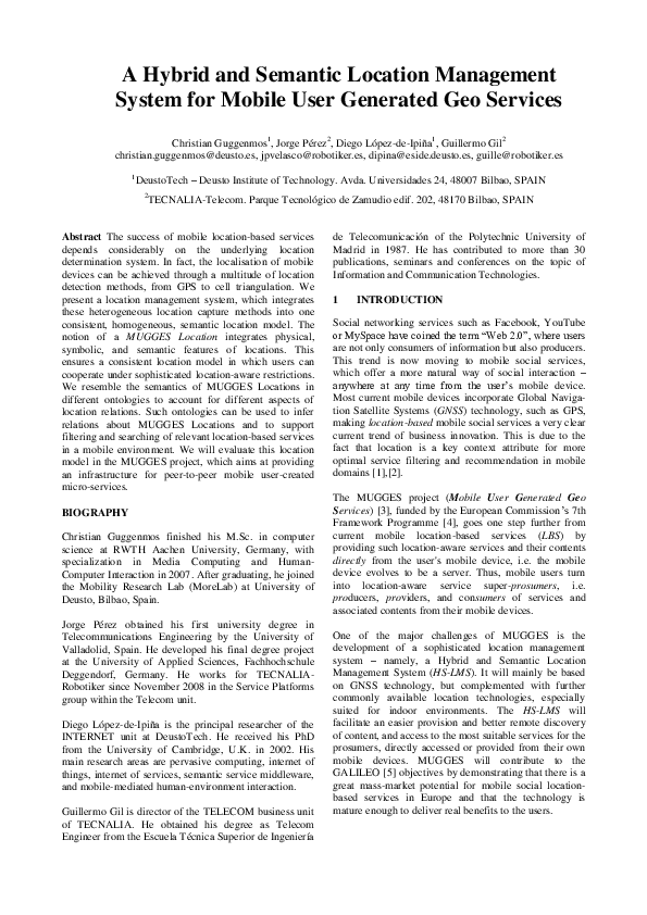 (PDF) A Hybrid and Semantic Location Management System for Mobile User ...