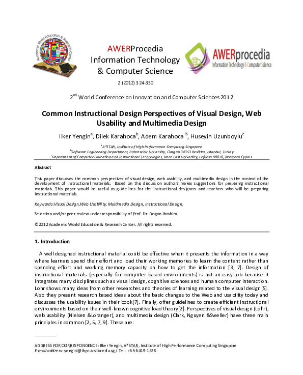 (PDF) Common Instructional Design Perspectives of Visual