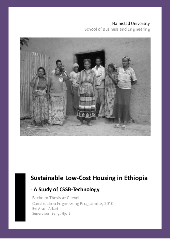 (PDF) Sustainable LowCost Housing in Ethiopia ankit ghenge
