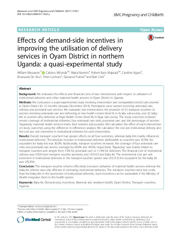(PDF) Effects of demand-side incentives in improving the utilisation of ...