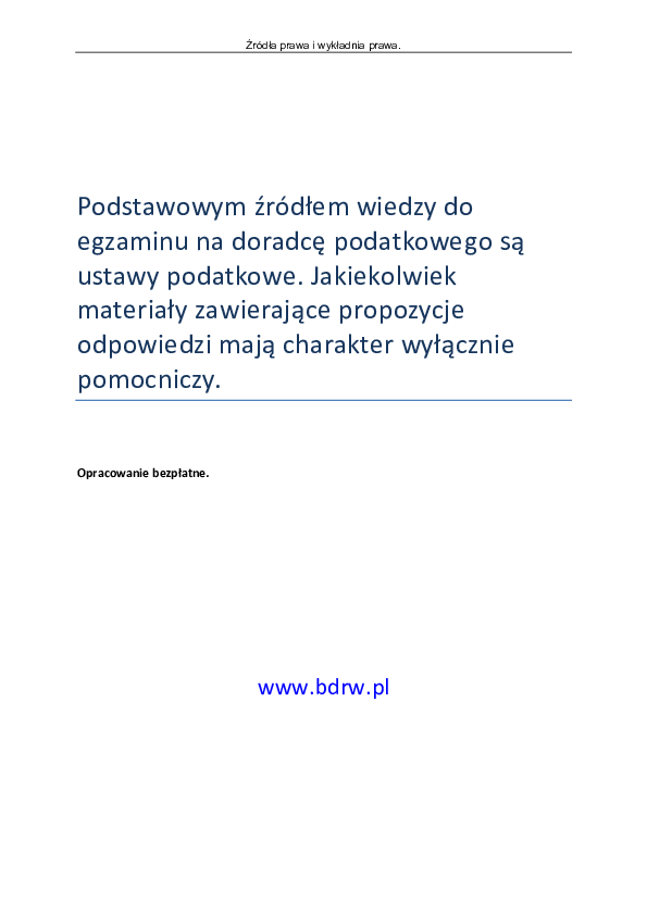 (PDF) Egzamin na doradcę podatkowego - Pytania otwarte.