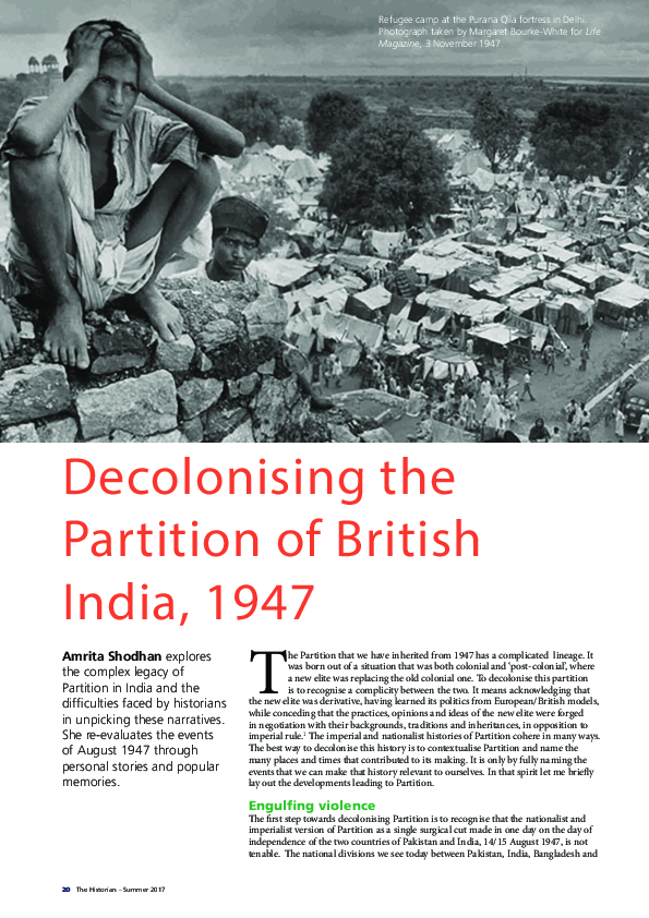(PDF) Decolonising Partition