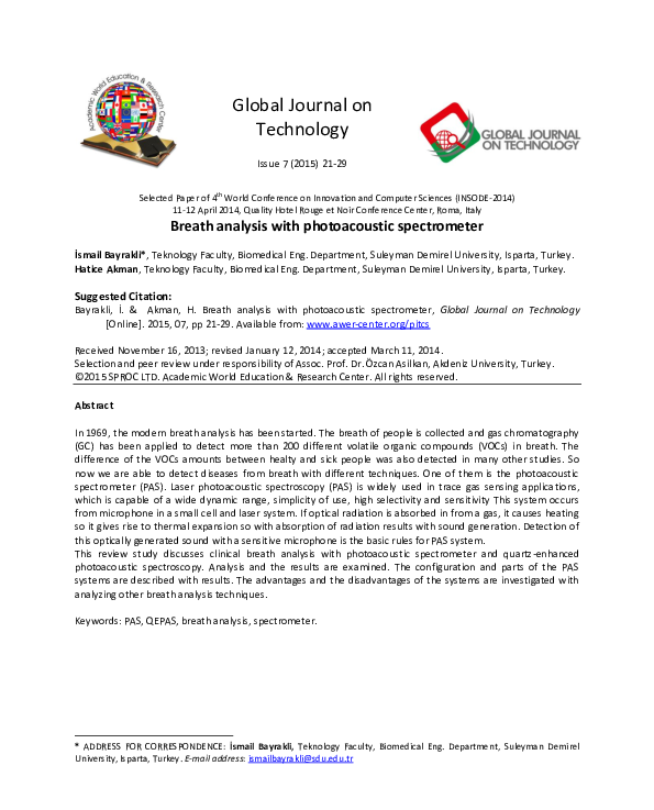 (PDF) Breath analysis with photoacoustic spectrometer Science Park