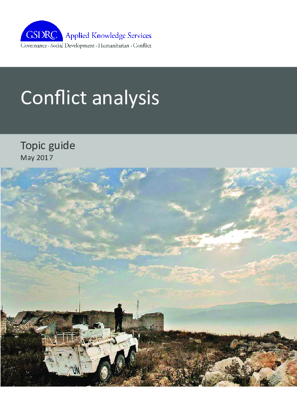 (PDF) Conflict Analysis: Topic Guide. GSDRC, University of Birmingham