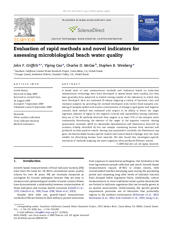 (PDF) Evaluation of rapid methods and novel indicators for assessing ...