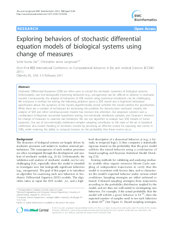 (PDF) Exploring behaviors of stochastic differential equation models of ...