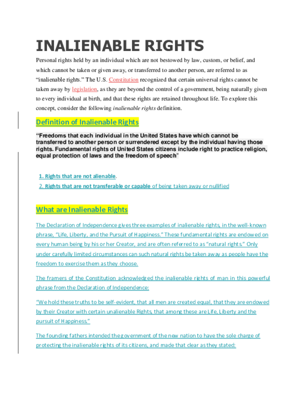(DOC) INALIENABLE RIGHTS