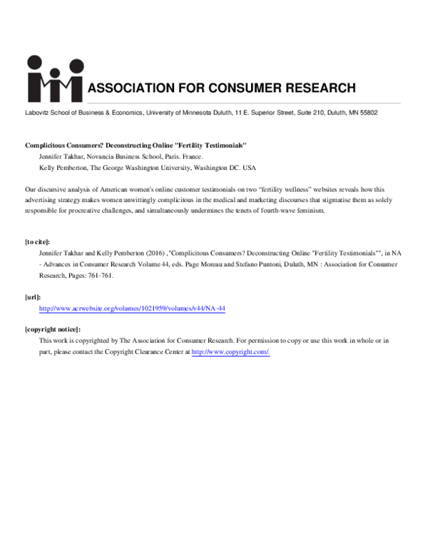Pdf Association For Consumer Research Pdf Association For Consumer Research