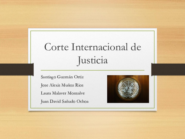(PPT) Corte internacional de justicia