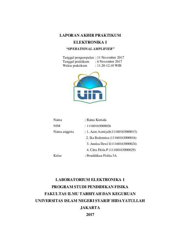 Pdf 26 Ratna Komala Laporan Akhir Praktikum Op Amp Pdf Ratna Komala Academia Edu