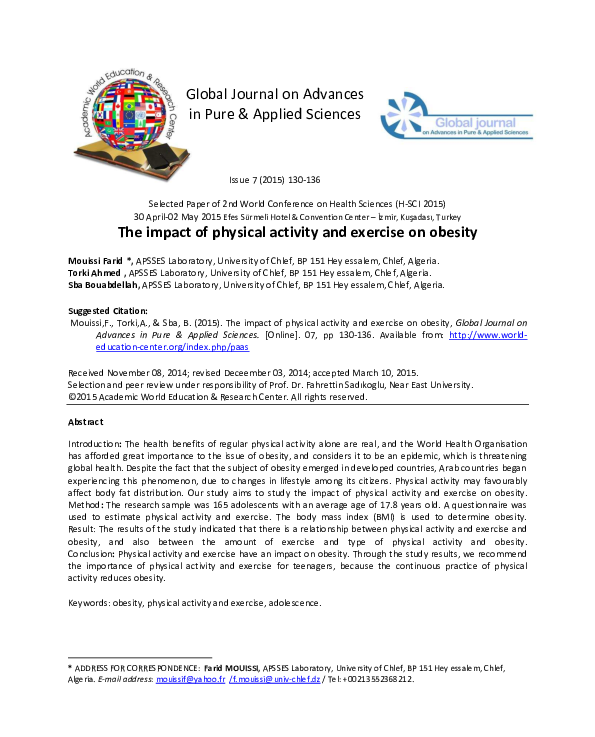 (PDF) The impact of physical activity and exercise on obesity