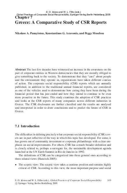(PDF) Greece: A Comparative Study of CSR Reports