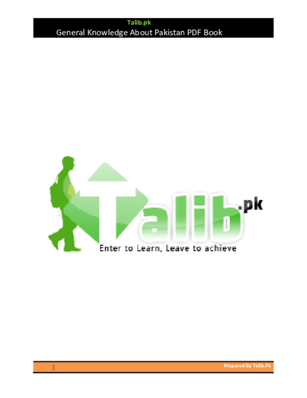 General Knowledge About Pakistan PDF Book General Knowledge About Pakistan PDF Book