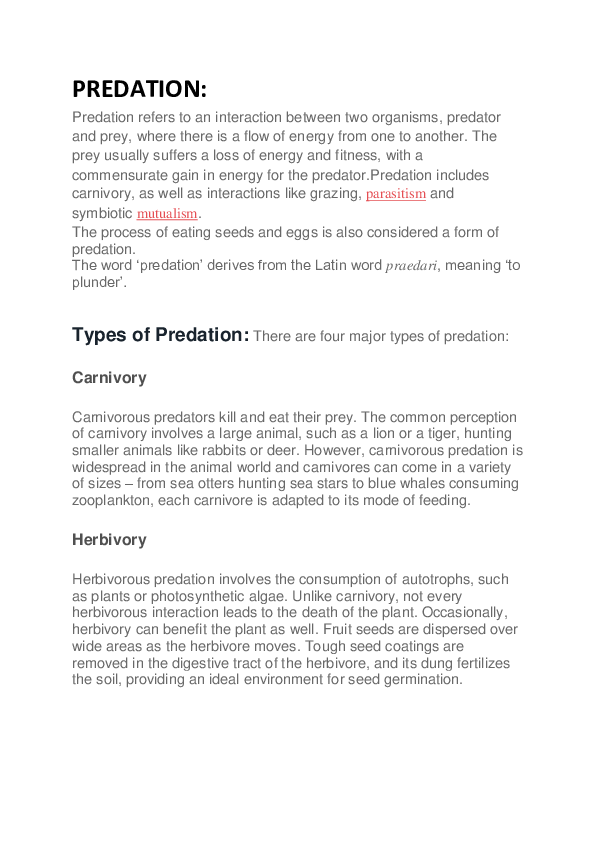 (DOC) PREDATION