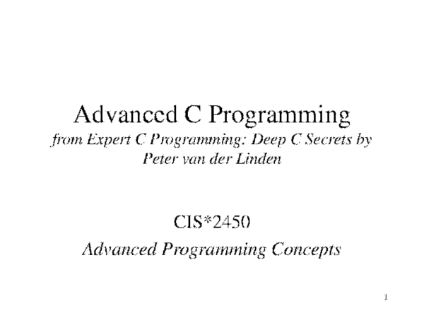 (PPT) Advanced C Programming (1)