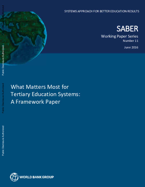 (PDF) What Matters Most for Tertiary Education Systems A Framework