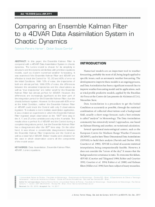 (PDF) Comparing an Ensemble Kalman Filter to a 4DVAR Data Assimilation ...