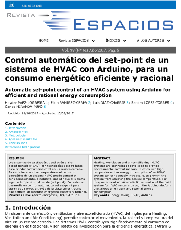 (PDF) Control automático del set-point de un sistema de HVAC con ...