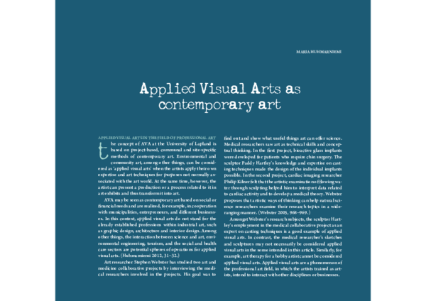 (PDF) Applied Visual Arts as Contemporary Art