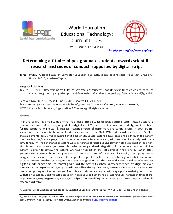 (PDF) Determining attitudes of postgraduate students towards scientific ...
