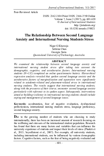 (PDF) The Relationship Between Second Language Anxiety and ...