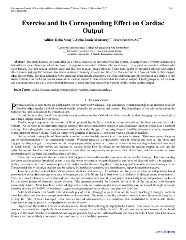 (PDF) EFFECT OF EXERCISE