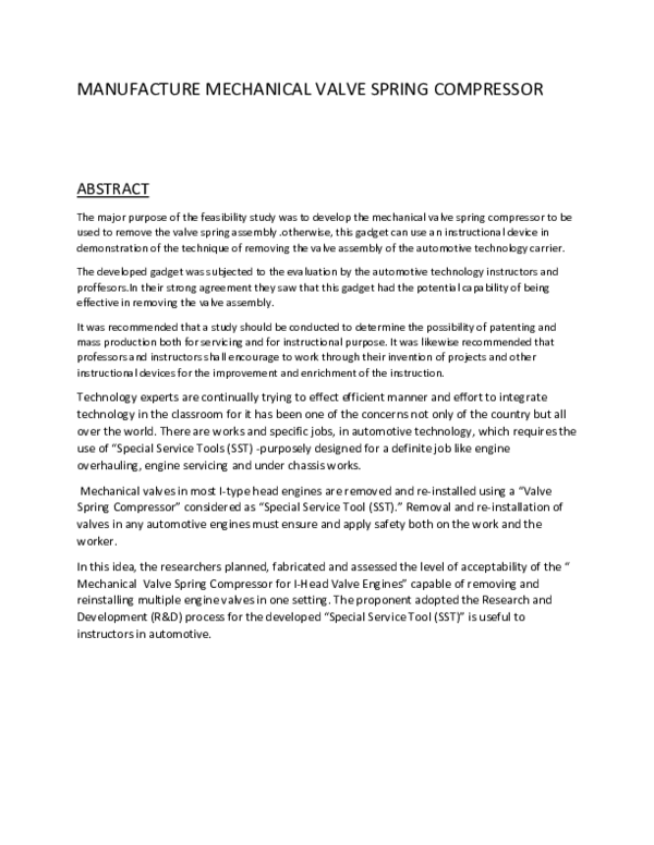 (DOC) MANUFACTURE MECHANICAL VALVE SPRING COMPRESSOR vaison france Academia.edu