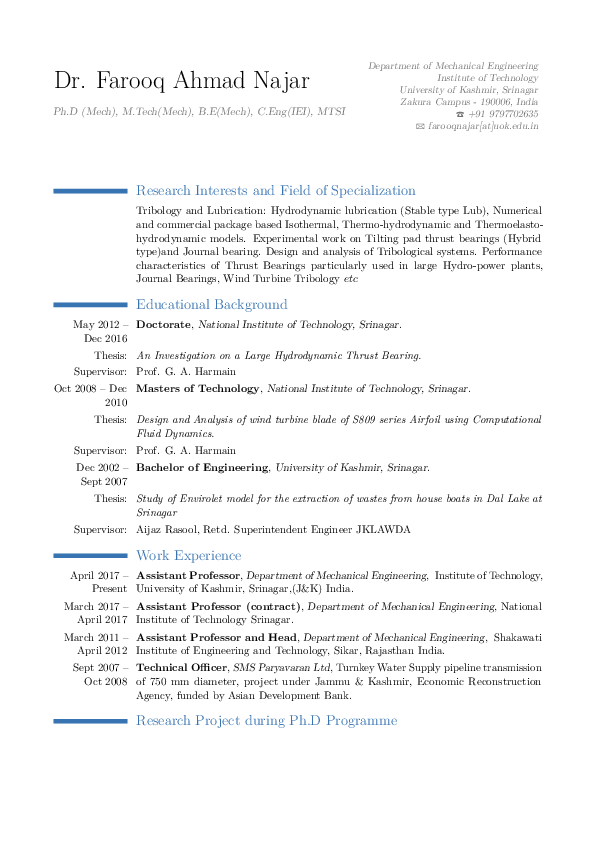 (PDF) Educational Background Work Experience Research Project during Ph ...