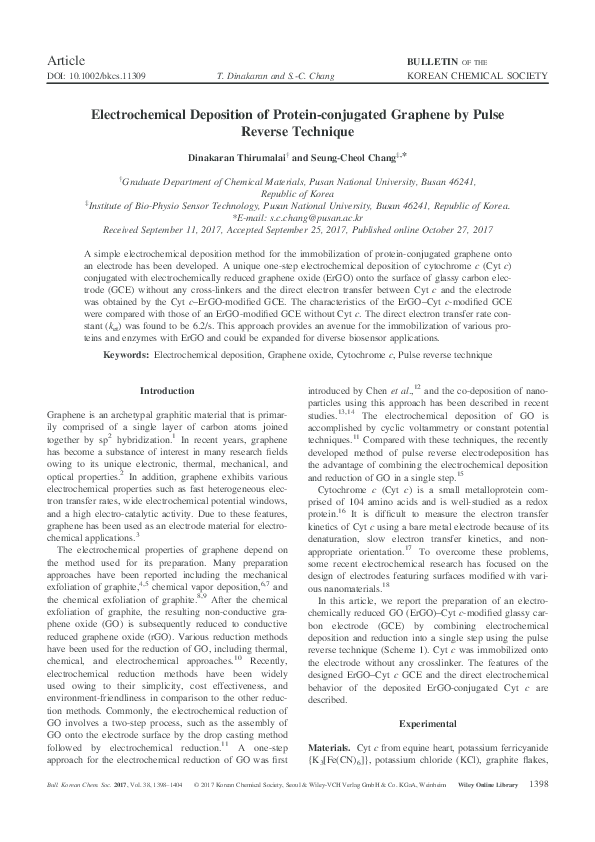 (PDF) Electrochemical Deposition of Protein-conjugated Graphene by ...