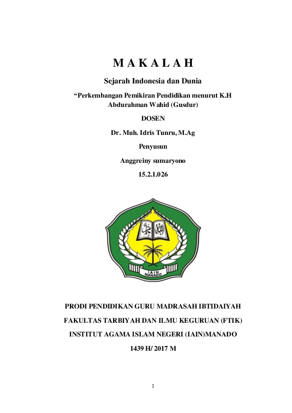 Contoh Makalah Tentang Gusdur Makalah Lengkap