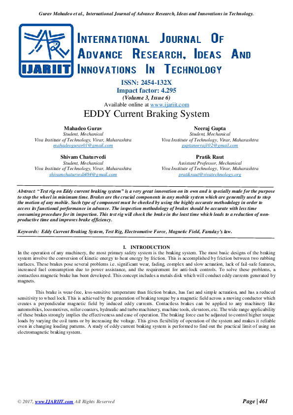 Eddy Current Brakes Pdf