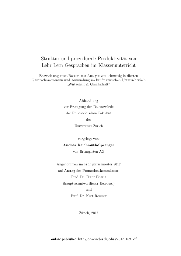 Pdf Struktur Und Prozedurale Produktivitat Von Lehr Lern