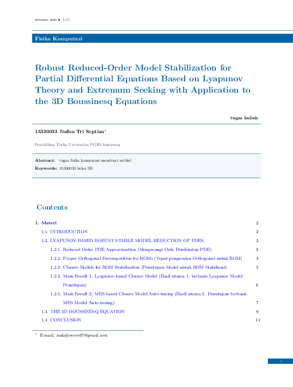(PDF) Robust Reduced-Order Model Stabilization for Partial Differential ...