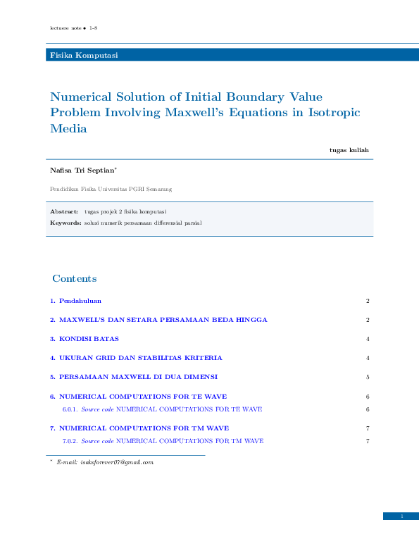 Numerical Solution Of Initial Boundary Value