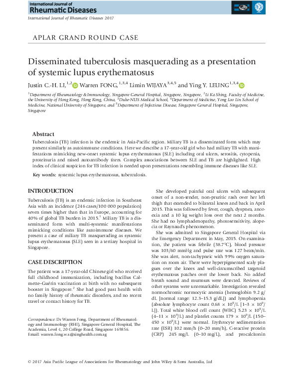 (PDF) Li et al 2017 International Journal of Rheumatic Diseases pdf