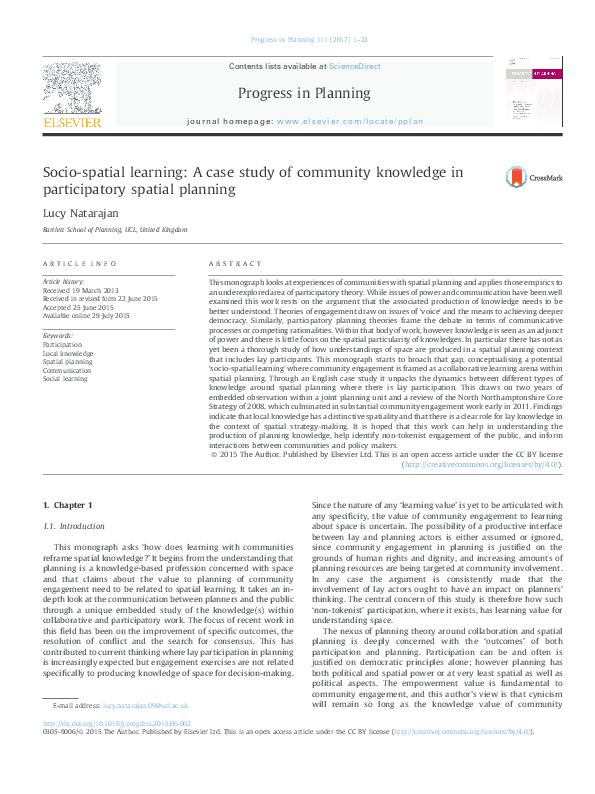 (PDF) Socio-spatial learning: A case study of community knowledge in ...
