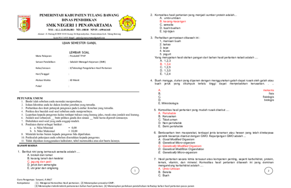 Doc Soal Semester Suryani Huraya Academia Edu