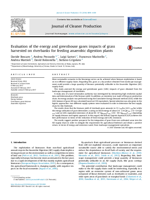 (PDF) Evaluation of the energy and greenhouse gases impacts of grass ...