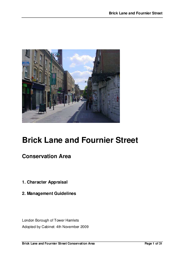 (PDF) Brick Lane and Fournier Street Brick Lane and Fournier Street