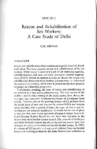 (PDF) Rescue and Rehabilitation of Sex Workers: A Case Study of Delhi