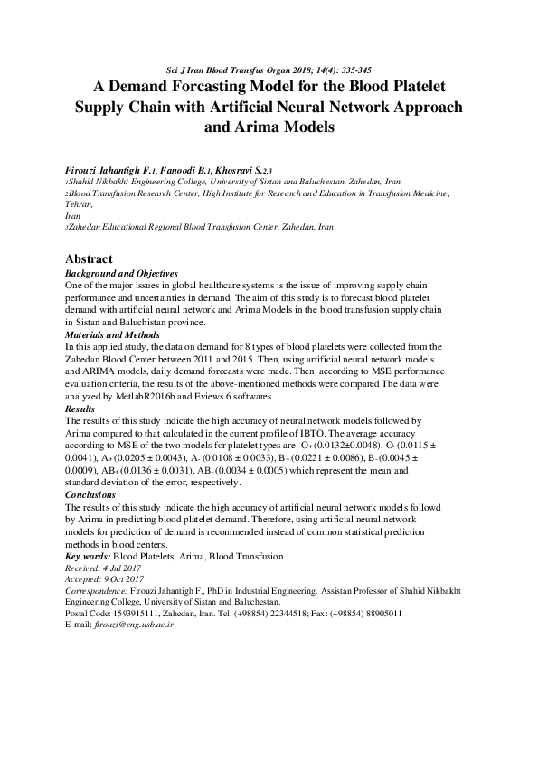 (DOC) A Demand Forcasting Model for the Blood Platelet Supply Chain ...