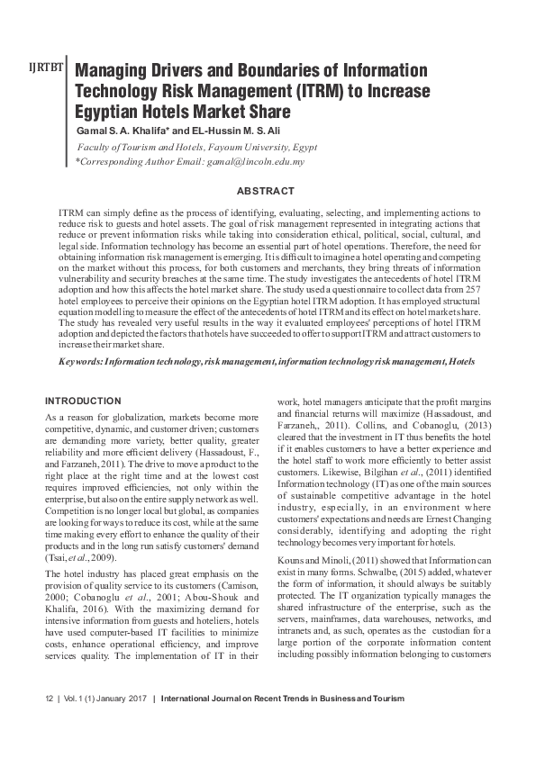 (PDF) Managing Drivers and Boundaries of Information Technology Risk ...