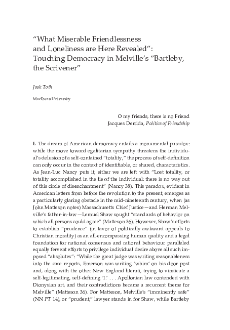 Pdf What Miserable Friendlessness And Loneliness Are Here