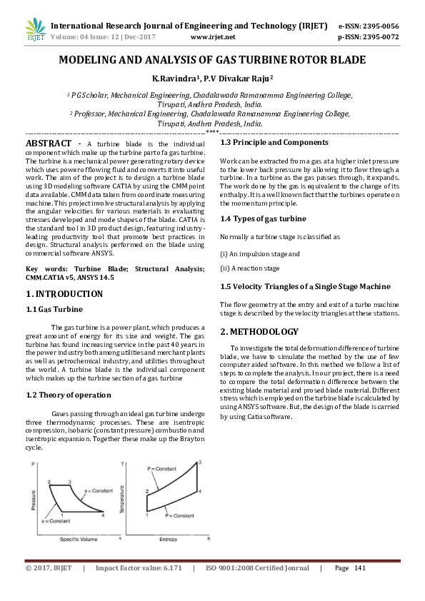 (PDF) MODELING AND ANALYSIS OF GAS TURBINE ROTOR BLADE