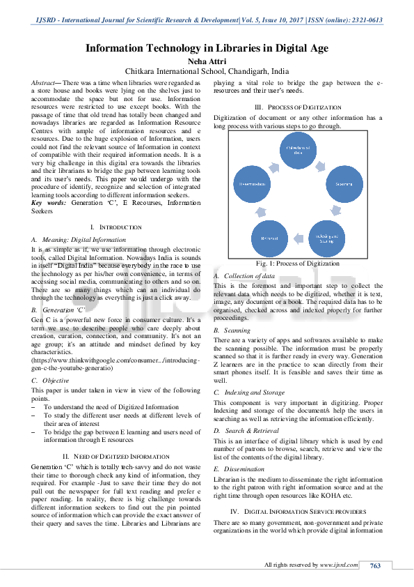 (PDF) Information Technology in Libraries in Digital Age