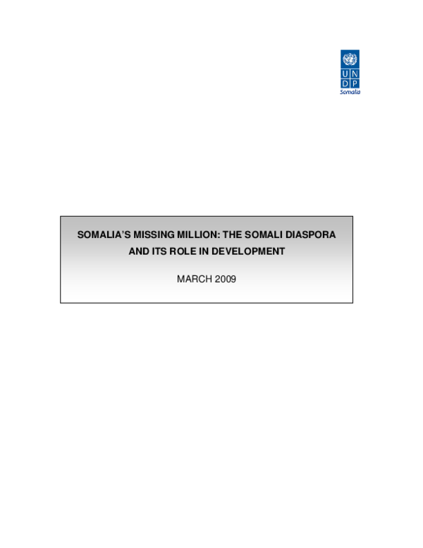 (PDF) SOMALIA'S MISSING MILLION: THE SOMALI DIASPORA AND ITS ROLE IN ...