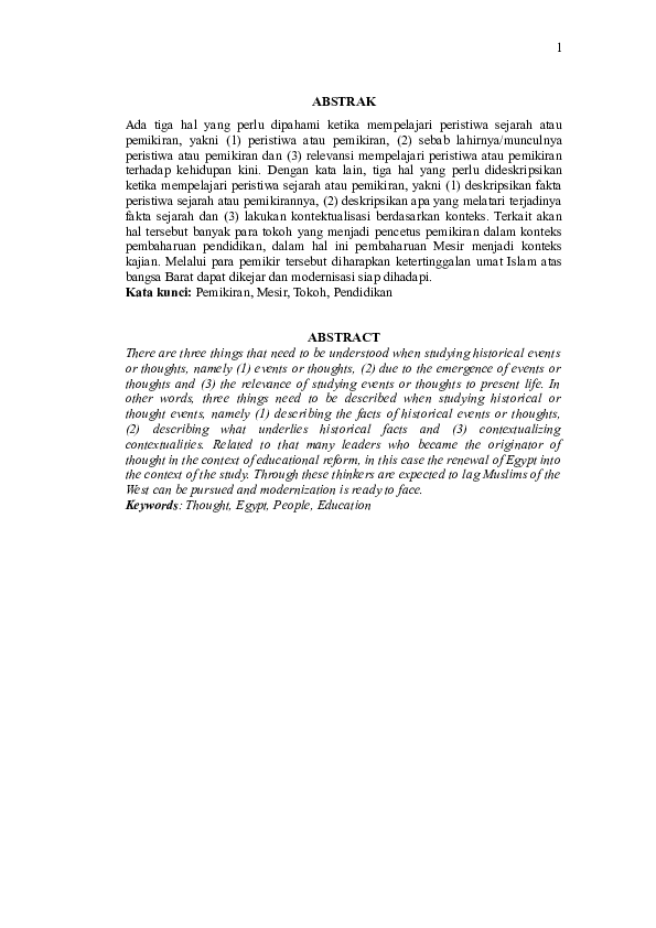 (DOC) Pemikiran Pendidikan Islam pada Masa Pembaharuan Islam di Mesir
