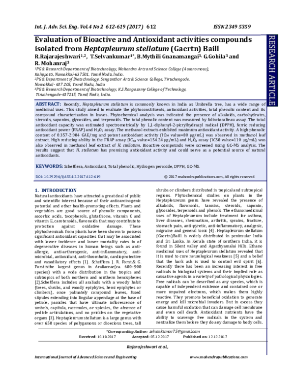 (PDF) Evaluation of Bioactive and Antioxidant activities compounds ...
